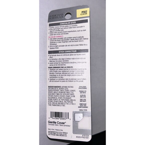 Physicians Formula Gentle Cover Concealer Stick - PF837 Yellow New - Picture 2 of 2